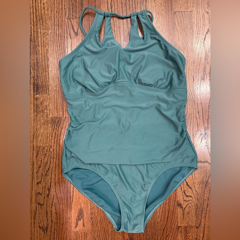 Merona One Piece Swimsuit Olive Green